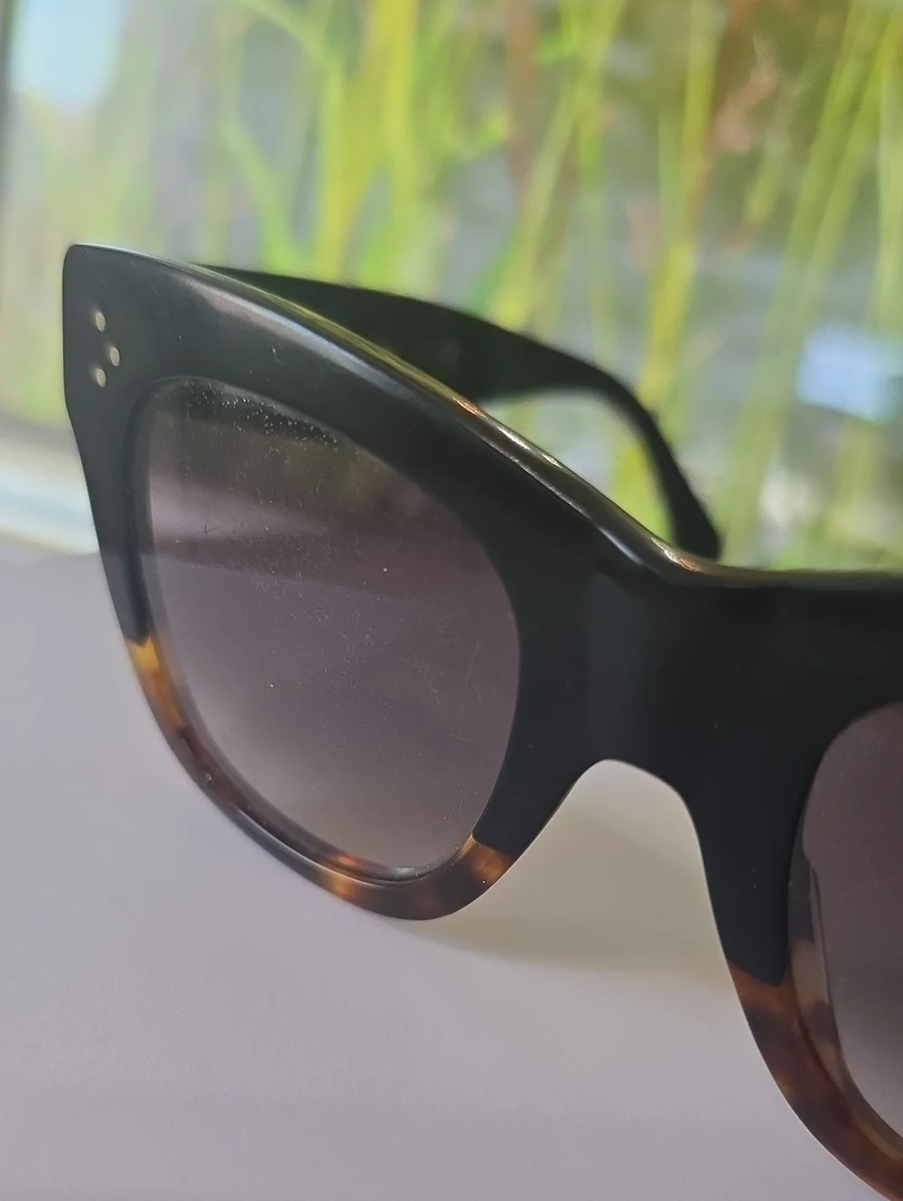CELINE CL40004I Cat Eye Sunglasses Black Tortoise Gradient Lenses Italy Designer